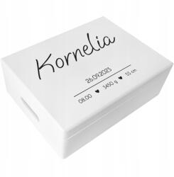 Creative Deco Emlékdoboz baba ajándék születés keresztelő születésnap 40x30 (JANCDSD140CUSTOMHEARTSIMPLEFBM-W)