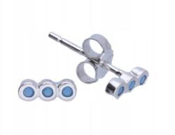 Lovrin 925-ös ezüst fülbevaló három soros türkizzel, egyedi mintával, ajándék, stekkeres (Lovrin 63126)