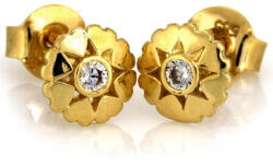 Lovrin Arany fülbevaló 375 virágok cirkóniával, divatos minta, ajándék nőknek, 9 karátos (Lovrin 64603)