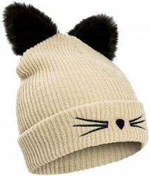 EdiBazzar Téli őszi sapka macska cica fülekkel, meleg, divatos női bézs (5905884078983)