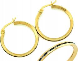 Lovrin Arany fülbevaló karika kék cirkónia kövekkel, 585-ös, 22mm-es, ajándékba, karika fülbevaló