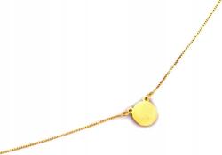 Lovrin Ezüst nyaklánc, aranyozott, 925-ös, celebritás stílusú, sima kör medállal, 45 cm