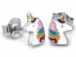 Lovrin Ezüst fülbevaló 925 zománcozott unikornis 1.07g stekkeres, ajándéknak