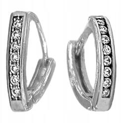 Lovrin Ezüst fülbevaló 925 modern mintával, fehér cirkóniákkal díszítve, ajándékba (Lovrin107860)