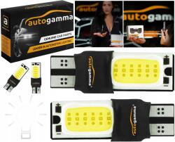 Auto Gamma W5W T10 Led helyzetjelző izzók, 2 db Cob Led, fehér, 2 darabos készlet