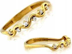 Lovrin Finom, 585-ös arany gyűrű fehér cirkónia kövekkel díszítve, 17-es méret, aranyból