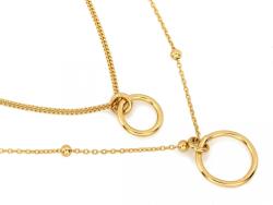 Lovrin Ezüst nyaklánc, aranyozott 925, golyókkal és karikákkal, 45 cm, 3.64g ajándéknak is kiváló (60230536)