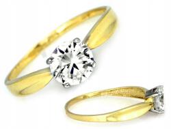 Lovrin Klasszikus 585-ös arany eljegyzési gyűrű, egyszerű, univerzális ajándék r15 (Lovrin)