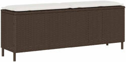 vidaXL barna polyrattan kerti pad párnával 110x30x40, 5 cm (4104155)