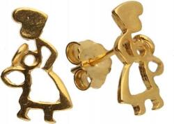 Lovrin Ezüstözött, aranyozott 925-ös ezüst fülbevaló angyalka 1, 60g divatos minta stekkeres ajándékba (Lovrin 47888)