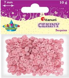  Flitter Fehér-rózsaszín Csíkos 10g 7MM Titanum (5907437663585)