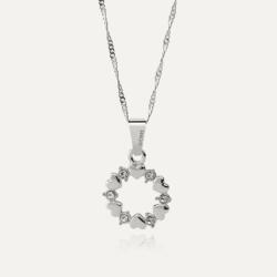 Giorre Nyaklánc szívkoszorúval és cirkóniával, 925 ezüst, platina bevonattal (5905804387812)