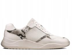 Clarks Női félcipő, fehér, kígyóbőr mintás, bőr, Sift Lace, 37-es méret (261472084)