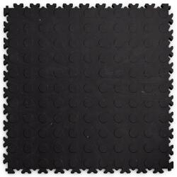 Fortelock Pvc garázscsempék fekete érmés mintával, műhelybe, szervizbe Moduláris padló (FL eco 7mm)