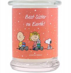 Peanuts Illatos gyertya ajándékba a legjobb testvérnek, Best Sister on Earth Peanuts Snoopy (4262399023671)