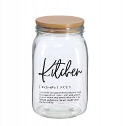 Zeller Tároló üveg bambusz fedővel, 1500 ml, átm. 11, 4 x 11, 4 x 19 cm