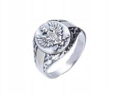 Lovrin Ezüst 925-ös gyűrű pecsétgyűrű sasos mintával 28-as méret, látványos, divatos ajándék (Lovrin 63616)