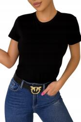  Női Basic Fekete Póló Puha Pamut, Klasszikus Szabás