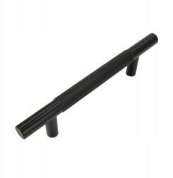 B&B Bútorfogantyú, bordázott korlát, 96 mm, fekete, fém szekrényfogantyú (U109 L96 CZ)