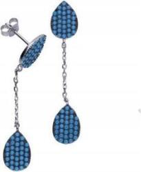 Lovrin 925-ös ezüst fülbevaló, könnycsepp alakú, nano türkizzel, 3, 04g, női, ezüst, látványos (Lovrin 48128)