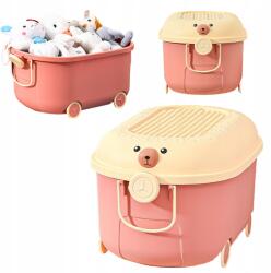 Primabobo Műanyag Játékdoboz 20L gurulós, Pink Tároló (SBOX3_P)