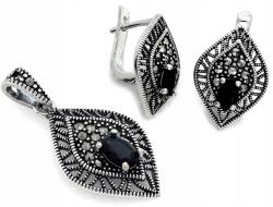 Lovrin Ezüst 925 szett fekete köves medállal és fülbevalóval ajándékba (Lovrin)