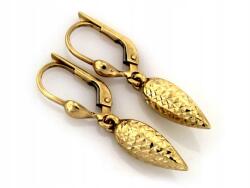 Lovrin Aranyozott, gyémántcsiszolású, lógó fülbevaló, 375-ös arany, 9 karátos, 1, 58g, női, ajándéknak