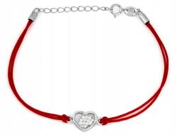 Lovrin 925 ezüst karkötő szív cirkónia piros 1.31g méret19 ajándék (60277309)
