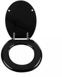 Wc-ülőke Mdf-ből, Univerzális, Fém Rögzítéssel, Vastag, Mély Fekete (2514189)