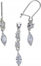 Lovrin Ezüst ékszerszett 925 függő cirkónia kövekkel, elegáns mintával, ajándéknak (Lovrin 55225)