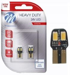 m-tech Izzók W5W T10 Led Osram M-tech 24V Fehér Canbus