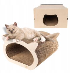  Macska kaparófa karton rétegelt lemez 2in1 házikó karton kaparófa fekhely (X00200HPLX)