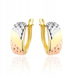 Lovrin Arany fülbevaló 585 háromszínű téglalap 1, 5g gyémántcsiszolású (59291790)