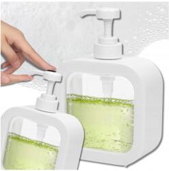  Fehér Szappanadagoló folyékony szappanhoz, 500 ml-es műanyag fürdőszobai/konyhai tartály (5905884050736)