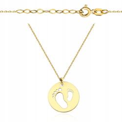 Lovrin Arany nyaklánc lábnyomokkal körben, 585 14k, szuper könnyű 1.2g (58716576)