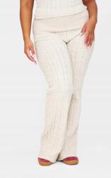 Prettylittlething Bézs Hosszú Laza Szárú Pulóver Nadrág Prettylittlething 3XL