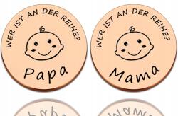  Kiyoyi ajándék érme újdonsült szülőknek Anya Apa (német Nyelven) (CD0253)