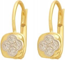 Lovrin Arany fülbevaló 585 négyszögletes cirkónia kövekkel 14k elegáns ajándék divatos (Lovrin 13023)