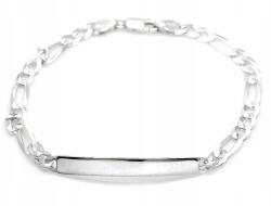Lovrin Ezüst Férfi Figaro Karkötő 925-ös, Lemezzel, súly: 11.12g, Gravírozható, 22cm (61346001)