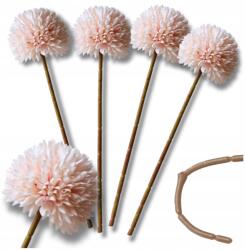  4 db-os művirág készlet vázába, krizantém rózsaszín esküvői dekoráció (Zestaw 4 szt. sztucznych kwiatów chryzantema)