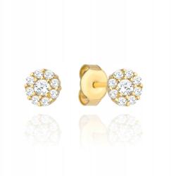 Lovrin Arany fülbevaló 585 14k cirkónia kövekkel, súlya 0.93g, virágos, stekkeres, ajándékba (58715575)