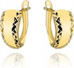 Lovrin Arany fülbevaló 585 sima, gyémántcsiszolt szélű, ajándékba, 14K, divatos