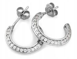 Lovrin Ezüst 925 nyitott karika fülbevaló fehér cirkónia kövekkel, 2, 41g ajándéknak is kiváló