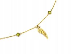 Lovrin 585-ös láncos nyaklánc szárnnyal és cirkónia köves négyzetekkel ajándék