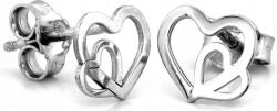 Lovrin 925-ös ezüst fülbevaló, finom dupla szíves, stekkeres, ajándék s