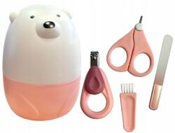 Manikűr készlet rózsaszínben, csecsemőknek, jegesmedve mintával (3)