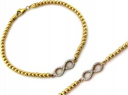 Lovrin Arany karkötő 585 gömbökkel, végtelen jellel, tökéletes ajándék, 14 karátos