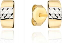 Lovrin Elegáns, gyémántcsiszolású fülbevaló kétszínű, 585-ös aranyból, stekkeres (stiftes) zárral