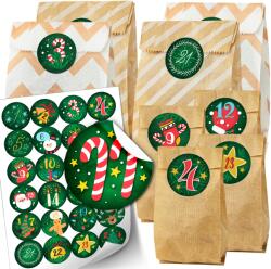 Allbag Adventi Kalendár Tasakok Matricák Diy XXL Szett Csináld Magad (KALENDARZ006)