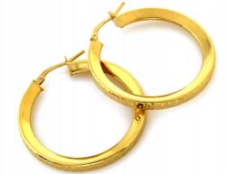 Lovrin Ezüst fülbevaló 925 nagy karika gyémántcsiszolással, modern mintával, angol kapcsos (Lovrin 68724)